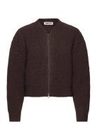 Bomber Cardigan Red Earth Melange Wool-40 Brown Hope