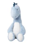 Dino Med Manchestertyg, Blå, 80 Cm Blue Teddykompaniet