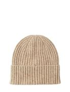 Slhniell Neps Wool Blend Beanie Beige Selected