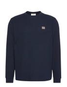 Ls Waffle Badge Crewnk Tee Navy Calvin Klein Jeans