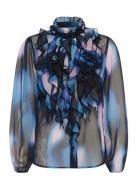 Liljasz Crinkle Ls Shirt Blue Saint Tropez