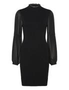 Krista Mix Ls Short Dress Black French Connection