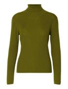 Slfthea Ls Merino Wool Knit Roll Neck Khaki Selected