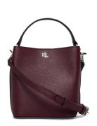 Crosshatch Leather-Reese Sm Bkt-Bub Burgundy Lauren Ralph Lauren