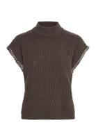 Dante6-Meloe Sleeveless Chain Sweater Brown Dante6