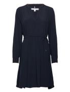 Vis Crepe Solid Raglan Dress Ls Navy Tommy Hilfiger
