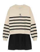 Ck Ls Relaxed Terry Dress Cream Calvin Klein