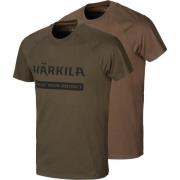 Härkila Men's Härkila Logo T-Shirt 2-Pack Willow Green/Slate Brown