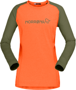 Norrøna Women's Fjørå Equaliser Lightweight Long Sleeve Orange Alert
