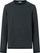 Knowledge Cotton Apparel Men's Jacquard Crew Neck Knit Total Eclipse