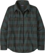 Patagonia Women's Fjord Flannel Shirt Buffalo Check: Old Growth Green