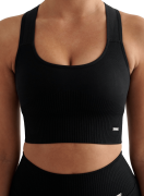 Aim'n Women's High Support Ribbed Bra Black