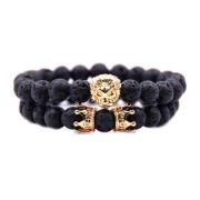 Auxere Lion Crown Double Row Armbånd Stein KXD0206