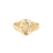 IX Studios Mini Oval Nature Ring 22 kt. Gullbelagt sølv DMN0299GDWH