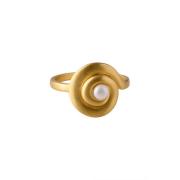 Pernille Corydon Shell Flower Ring 18 kt. Gullforgylt sølv r-346-gp-60