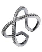 Everneed Scarlett - black crossring with clear zirconia (U)