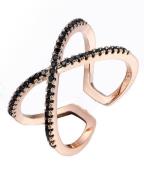 Everneed Scarlett - rosegold crossring with black zirconia (U)