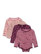 Body Ls Ao-Printed Bodies Long-sleeved Multi/patterned Pippi