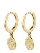 Nomad Coin Huggie Hoop Earrings Gold-Plated Accessories Jewellery Earr...