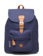 Baggy Back Pack, Navy With Leather Star Accessories Bags Backpacks Blu...