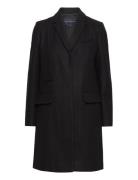 Ft Platfm Felt Smart Coat Outerwear Coats Winter Coats Black French Co...
