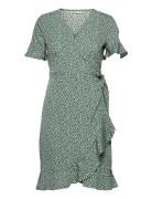 Onlolivia S/S Wrap Dress Wvn Noos Kort Kjole Green ONLY