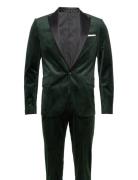 Velvet Tuxedo Suit Dress Green Lindbergh