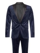 Velvet Tuxedo Suit Dress Navy Lindbergh