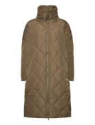 Alma Slit Quilted Jacket Fôret Kåpe Green NORR