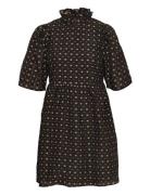 Slfsofine 2/4 Short Jacquard Dress B Kort Kjole Black Selected Femme