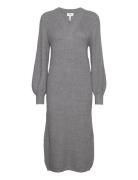 Objmalena L/S Knit Dress Maxikjole Festkjole Grey Object