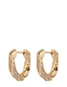 The Pavé Cuban Link Hoops-Gold Accessories Jewellery Earrings Hoops Go...