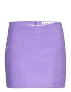 Corduroy Leather Mini Skirt Kort Skjørt Purple REMAIN Birger Christens...