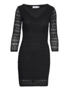 Vichikka Lace 3/4 Short Dress Kort Kjole Black Vila