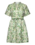 Slfmoda Ss Short Jacquard Dress B Kort Kjole Green Selected Femme