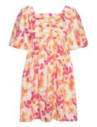 Slfdorita 2/4 Aop Short Dress B Kort Kjole Orange Selected Femme