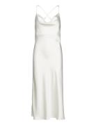 Objsateen S/L Midi Dress A Fair Div Maxikjole Festkjole White Object