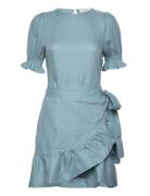 Serena Linen Dress Kort Kjole Blue Ella&il
