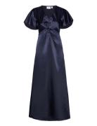 Visittas V-Neck S/S Maxi Dress - Noos Maxikjole Festkjole Navy Vila