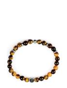 Beads Bracelet 6Mm Armbånd Smykker Orange Edd.