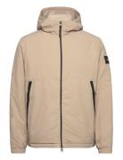 Padded Crinkle Nylon Jacket Fôret Jakke Beige Calvin Klein