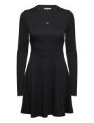 Tjw Ls Fit & Flare Dress Kort Kjole Black Tommy Jeans