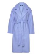 Long Belted Coat Outerwear Coats Winter Coats Blue Gina Tricot