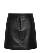 Yaslyma Hmw Leather Skirt Noos Kort Skjørt Black YAS