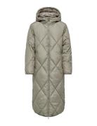 Onlnewtamara X-Long Quilted Coat Cc Otw Fôret Kåpe Green ONLY