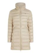 Mw Padded Global Stripe Coat Fôret Kåpe Beige Tommy Hilfiger