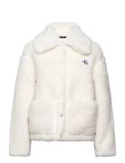 Short Sherpa Jacket Fôret Jakke White Calvin Klein Jeans