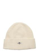 Unisex. Shield Wool Beanie Accessories Headwear Beanies Cream GANT