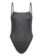 Piece Square Neckline Badedrakt Badetøy Black Calvin Klein