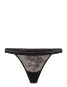 Lace Satin Thong Stringtruse Undertøy Black Understatement Underwear